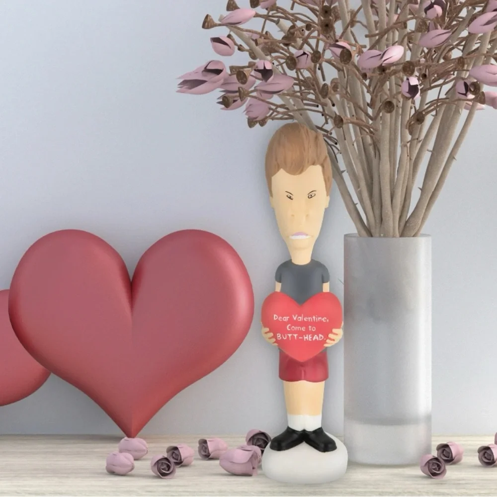 Beavis & Butthead Set of 2 Valentines Heart Message Lighted Blow Mold Decor NEW